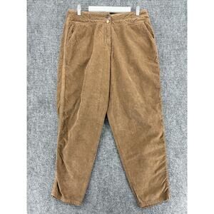 Poetry Pants Womens 12 Brown Loose Tapered Corduroy High Rise Cotton Trouser